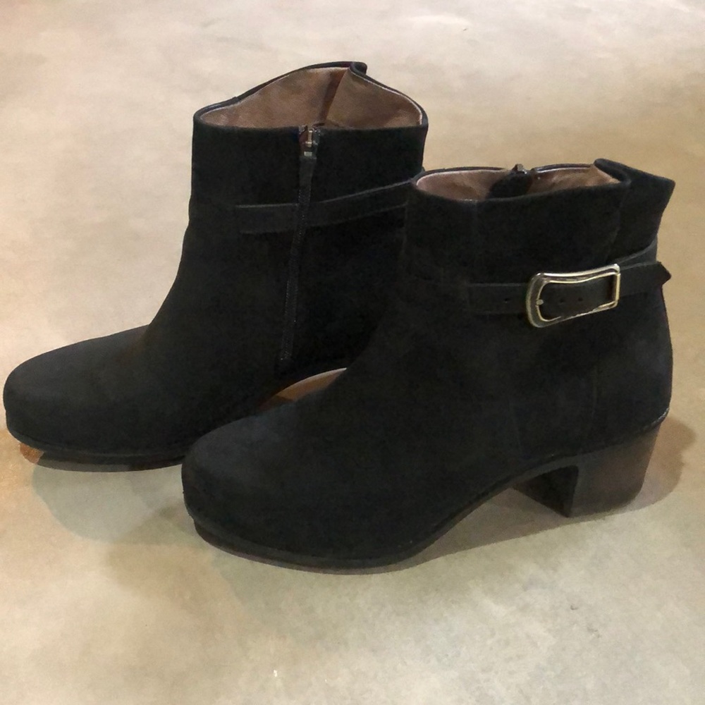 Dansko Black Suede Booties